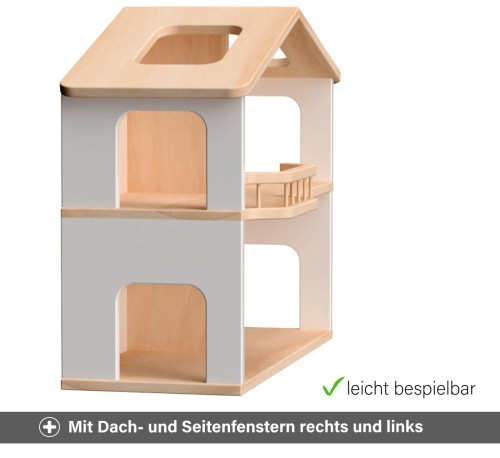 Puppenhaus Detail - Dach und Seitenfenster