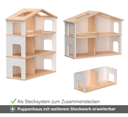 Puppenhaus erweiterbar durch Stockwerke