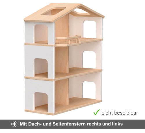 Puppenhaus Detail - Dach und Seitenfenster