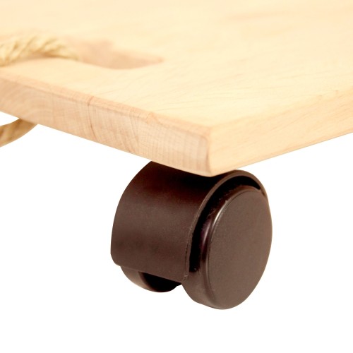 Aufbewahrungsbox Rollbrett aus Holz - mit Rollen