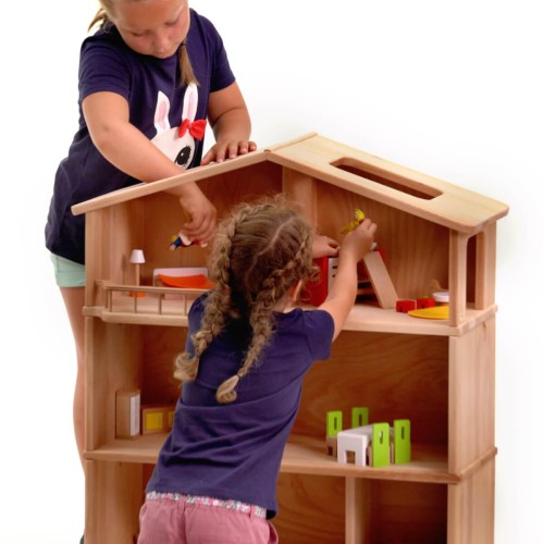 Puppenhaus Stockwerke - Spielende Kinder
