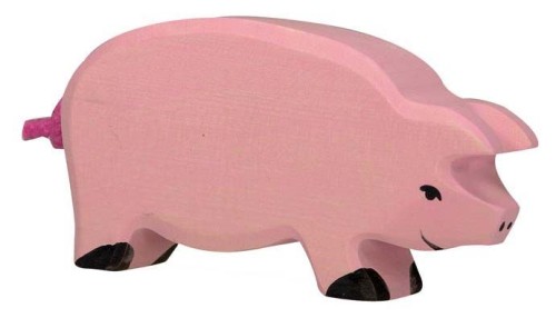Tier fuer Kinder-Bauernhof Schwein Holztiger 80.065 Holzspielzeug Stall
