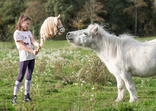 Hobby Horse - Mädchen spielt mit Steckenpferd