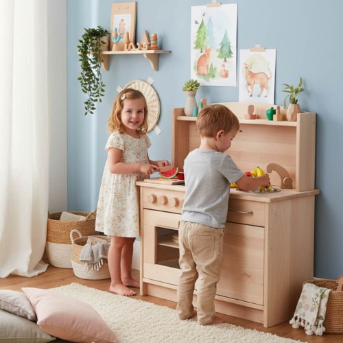 Waldorf Spielküche mit Herd und Spüle zum Bespielen
