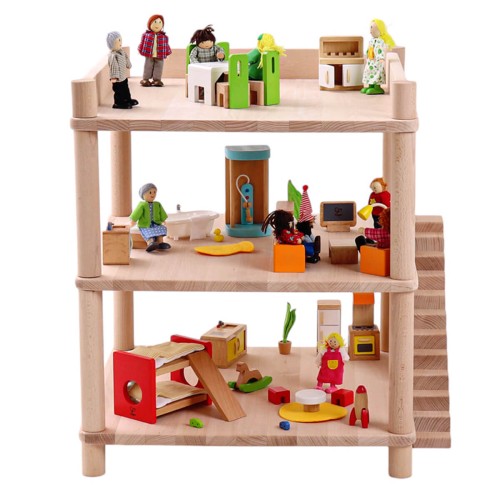 Wickelkommode durch Puppen zum Puppenhaus umfunktionierbar