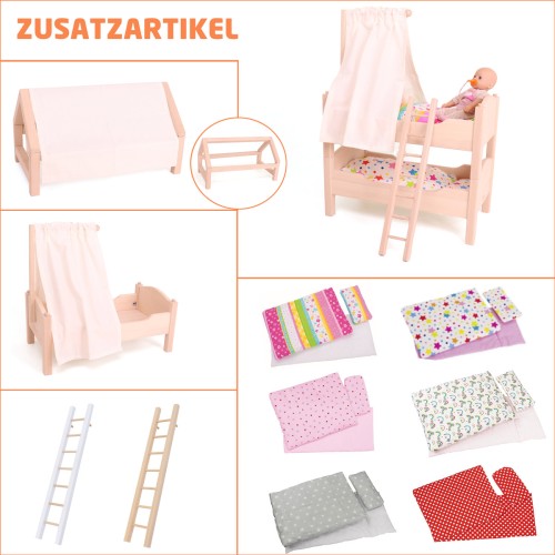 Himmeltuch in beige für das Puppenbett