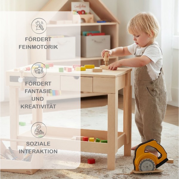 Leo Werkbank aus Massivholz