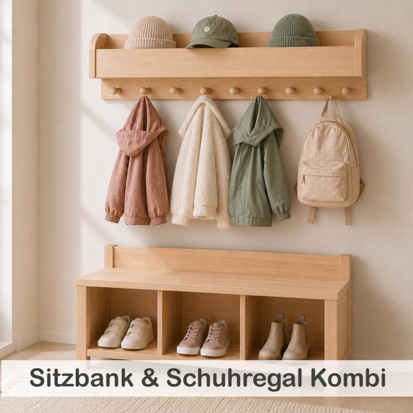 Kindergarderobe mit Sitzbank Kombi