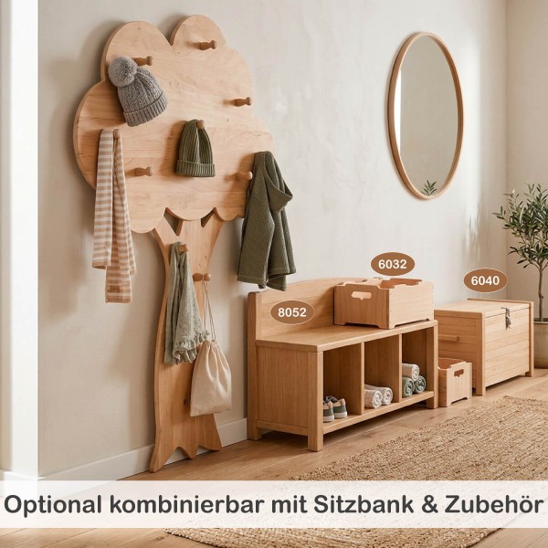 Baum Garderobe Kinder mit passendem Zubehör für mehr Ordnung im Kinderflur