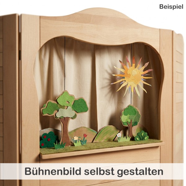 Kasperletheater Bühnenbild selbst gestalten kreative Theaterkulisse Kinder
