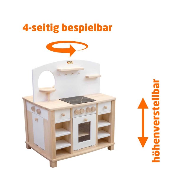 kinderküche cinderella. 4-seitig bespielbar und höhenverstellbar