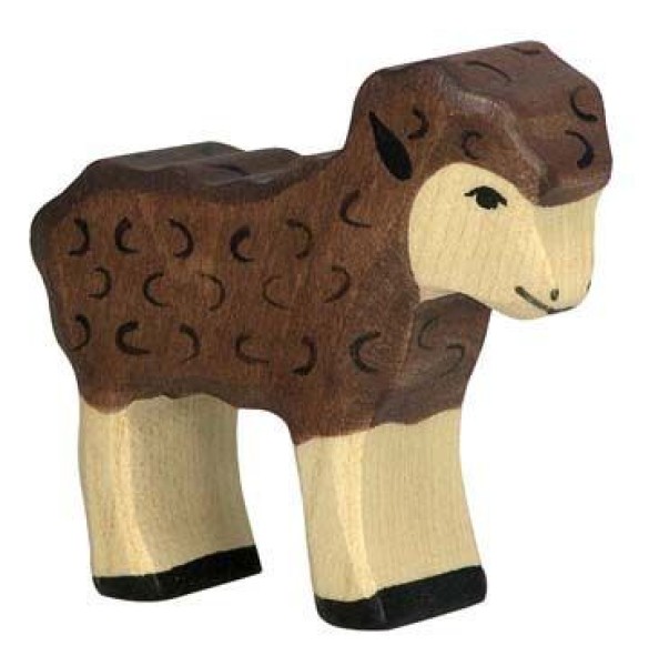Holztiger Lamm schwarz Krippenfigur Weihnachtsgeschenk Holz öko Naturspielzeug pädagogisch wertvolles Spielzeug Montessori Waldorf Holztiger Ostheimer Spielbauernhof