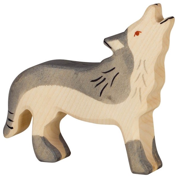 80109 Wolf Weihnachtsgeschenk Holz öko Naturspielzeug pädagogisch wertvolles Spielzeug Montessori Waldorf Holztiger Ostheimer Spielbauernhof