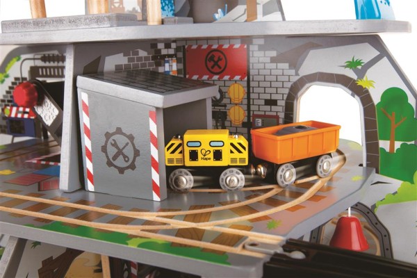 Stollen-Tunnel-Holzeisenbahn-Durchfahrt-Riesige-Bergmine-Bahnhof – Holz-Eisenbahn – Kinder-Holzspielzeug – ökologisch wertvoll – Montessori – Bio-Spielzeug – kreatives Kinderzimmer-Spielzeug-Nutzung mit anderem Hape Zubehör möglich-grenzenloser Spielspaß