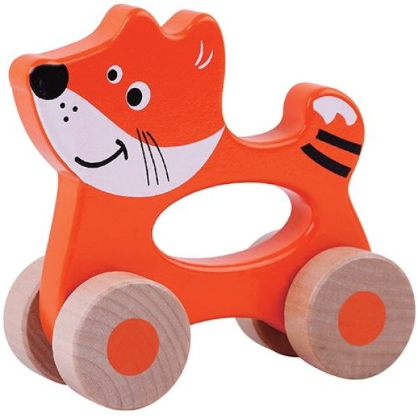 Hand-Schiebetir Fuchs - Bio-Babyspielzeug – Feinmotorik fördern – pädagogisches Spielzeug – Waldorf geeignet – Frühförderung