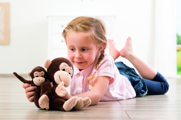 Handpuppe Affe mit Jungtier | Rollenspiel-Geschichten | Kleinkind-Spielzeug | BE 40440
