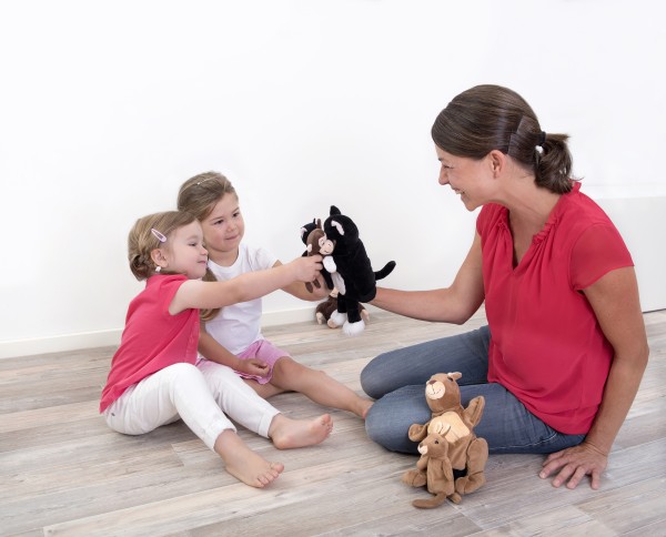 Katze Handpuppe | Mutter und Kind für Kasperletheater