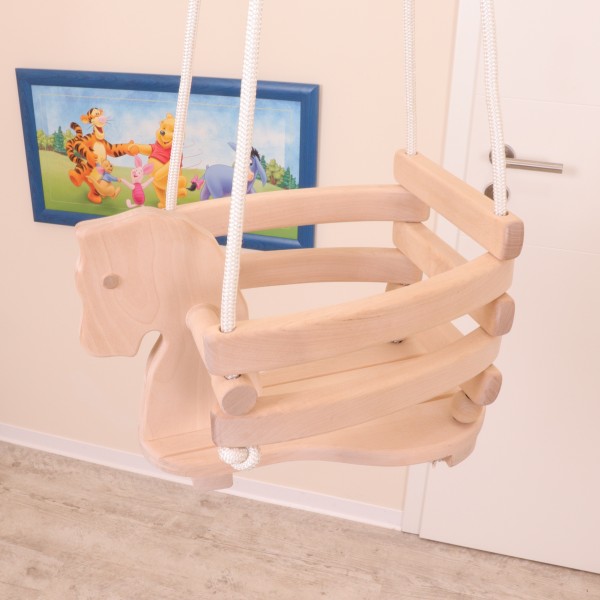 massives Schaukelpferd Indoor ,Holzspielzeug,Holz, Kleinkinder,Schaukel umbaubar, ökologisch, variabel anpassbar
