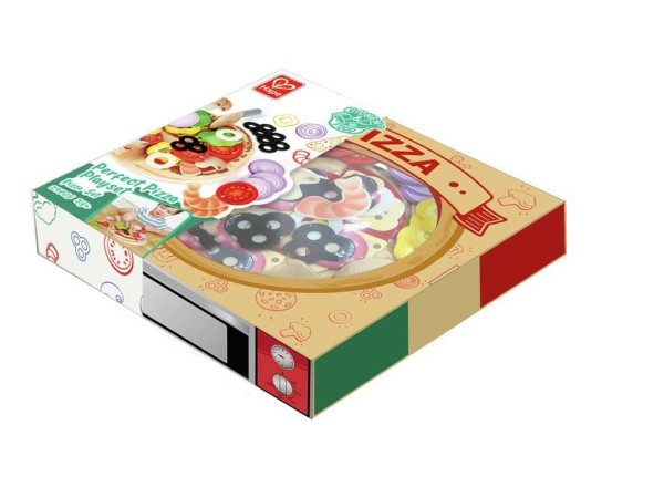 Kinderpizza aus Holz von Hape verpackt in Papierkarton