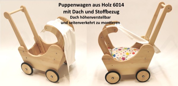 Lauflernwagen-Puppenwagen-Holz-Massivholz
