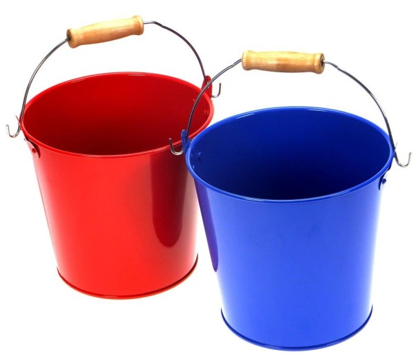 Sandkasten-Spielzeug Rote blaue Metall-Eimer 36680 – Outdoor-Spielzeug – Garten-Spielzeug