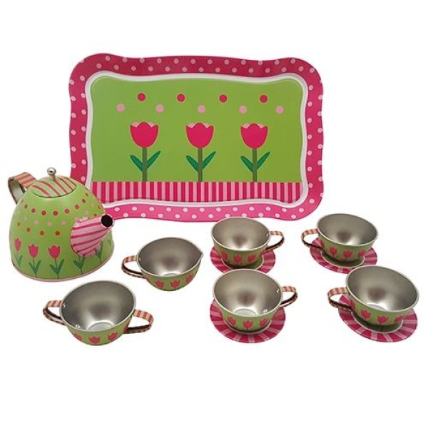 Tulpe-Kinder-Kaffeeservice– Kaffeetafel decken mit Tassen und Untertassen – passt in jede Kinderküche