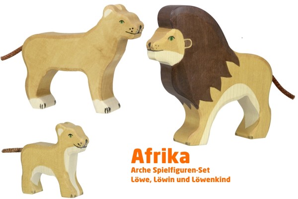 Löwe | Afrika 5 Tier-Paket | Arche Spielfiguren | Holztiger