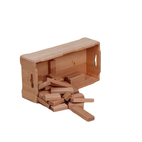 Aufbewahrungsbox Natur mit Natur Holzklötzen