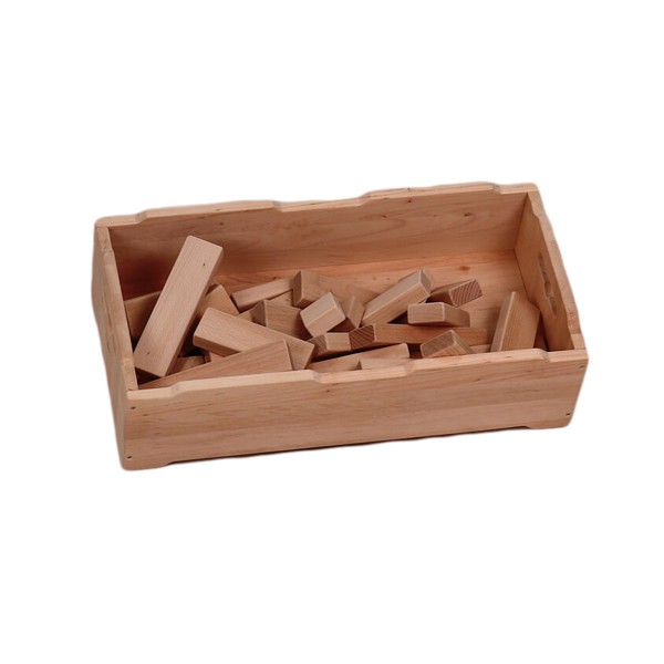 Holzklötze mit Aufbewahrungsbox in Naturholz