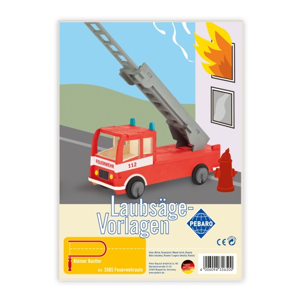 feuerwehrauto eine laubsaegevorlage zum basteln