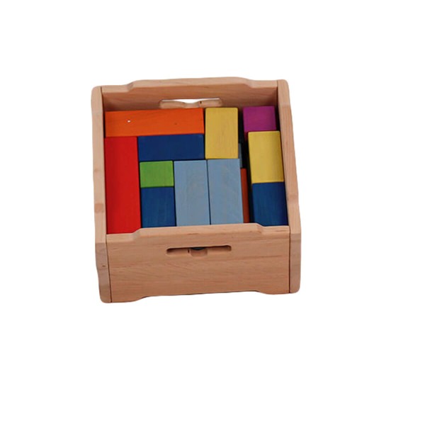 Bunte Bauklötze zum Turm bauen in bunten Farben