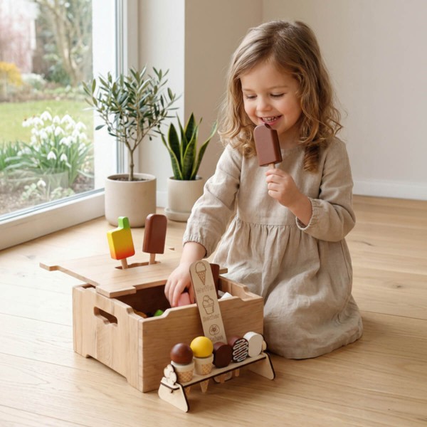Eistruhe Set aus Holz - Langnese Stiel-Eis - Tanner