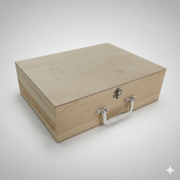 Personalisierte Erinnerungsbox aus Holz mit Gravur