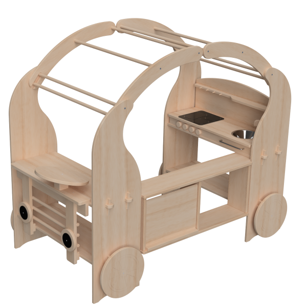 Foodtruck Erweiterung aus Holz für Spielständer
