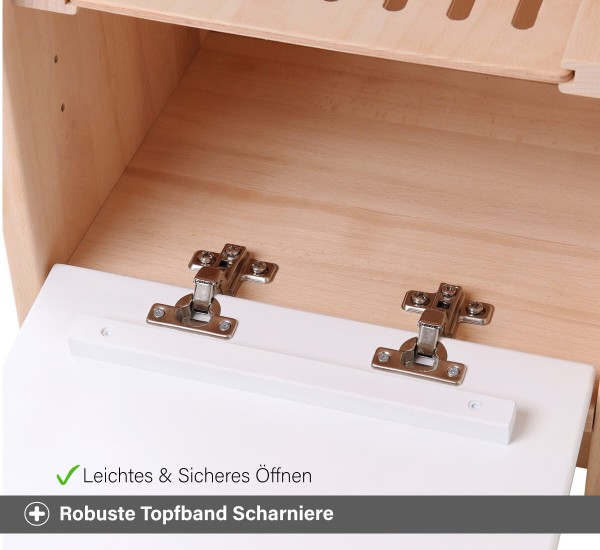 Kinder Spülmaschine weiß mit Topfband Scharnieren