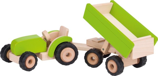 Kinder Spielzeug Traktor mit Anhänger in grün