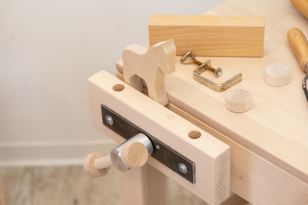 Kinder-Holz-Werkbank Detail Schraubstock
