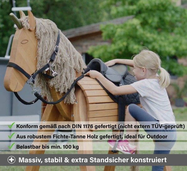 Voltigierpferd massiv und stabil für den Garten - Outdoor