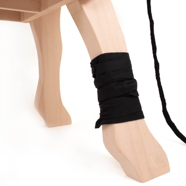 Fleece Bandage schwarz - Für Voltigier Holzpferd