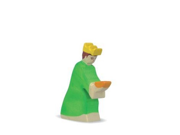 Krippenfigur Baltasar darf in keiner Kinderkrippe fehlen. Weihnachtsgeschenk Holz öko Naturspielzeug pädagogisch wertvolles Spielzeug Montessori Waldorf Holztiger Ostheimer Spielbauernhof