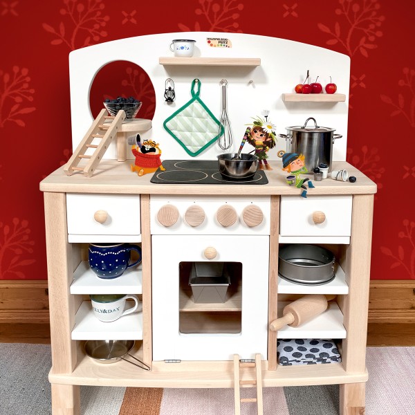 Jeppes Wichtel-Küche | 4-seitig bespielbare Kinderküche Cinderella | mit Wichtel-Haus