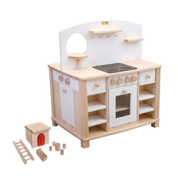 Jeppes Wichtel-Küche | 4-seitig bespielbare Kinderküche Cinderella | mit Wichtel-Haus