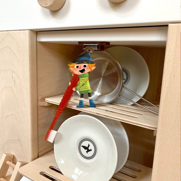 Jeppes Wichtel-Küche | 4-seitig bespielbare Kinderküche Cinderella | mit Wichtel-Haus