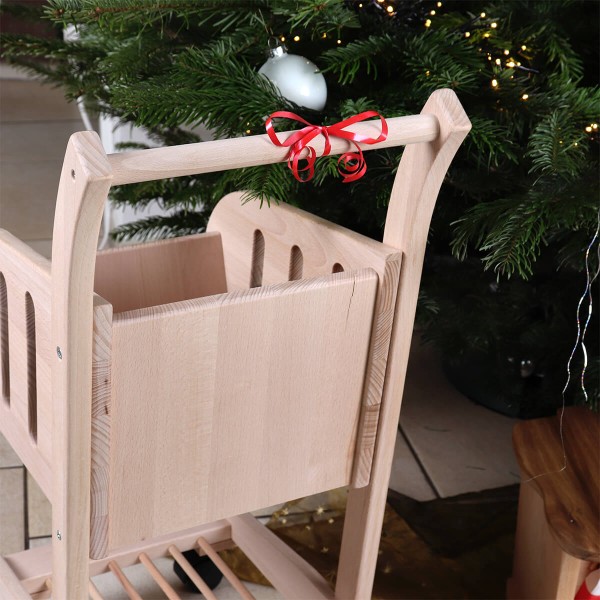 Kinder Einkaufswagen mit Schleife im Weihnachtslook