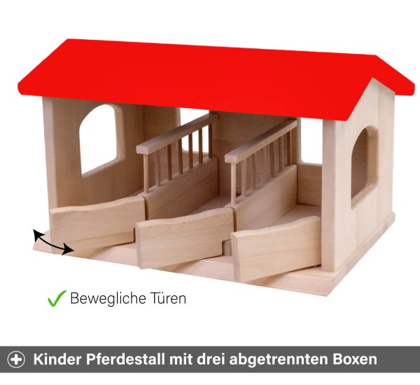 Kinder Pferdestall - Mit abgetrennten Boxen und beweglichen Türen