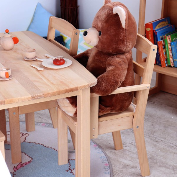 Kindertisch aus Massivholz mit Kinderstühlen aus Massivholz
