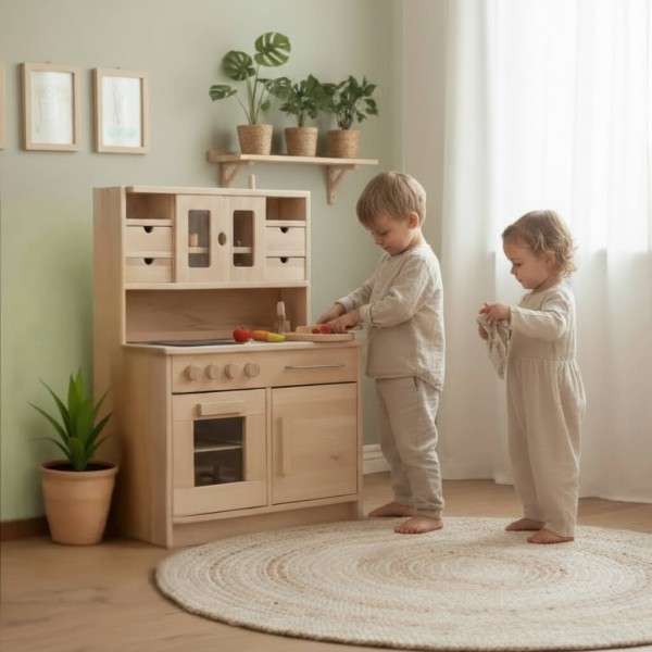 Kinderküche mit Herd und Spüle für Kleinkinder - Alltagssituationen lernen