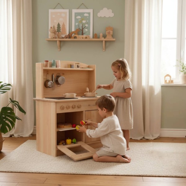 Rapunzel Kinderküche aus Massivholz in geölter Optik