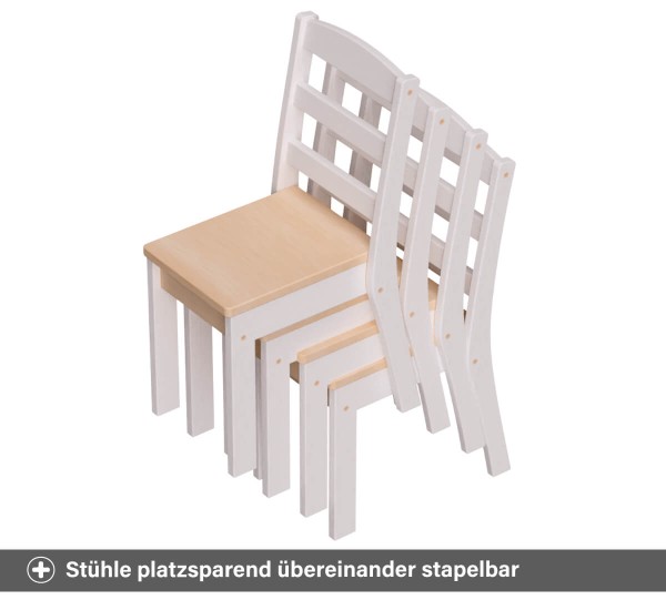 Stapelbarer Kinderstuhl in weiß