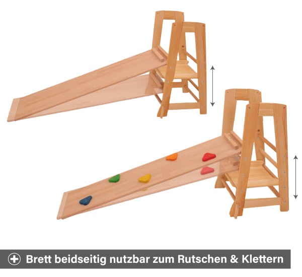 Flexi Kletterdreieck Kaa - Rutsch/Kletterbrett beidseitig nutzbar als Rutsche oder zum Klettern